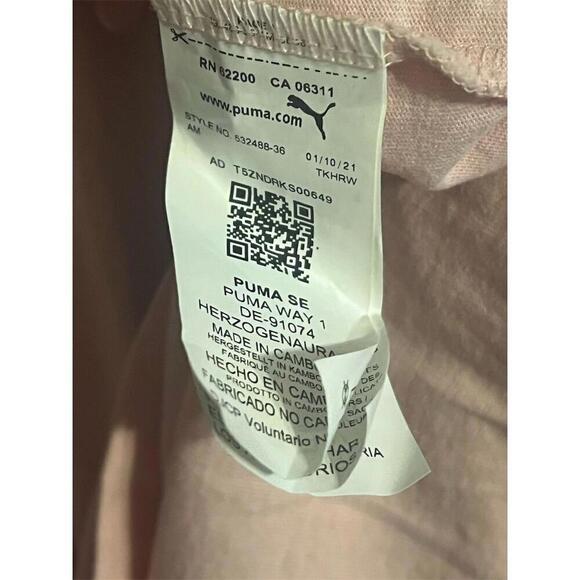 Puma Pink Graphic Print T-Shirt M Short Sleeve Casual Logo - Picture 7 of 9